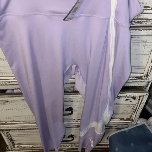 NWT Reebok big logo purple oasis training leggings full length size 3x nice - Picture 6 of 6